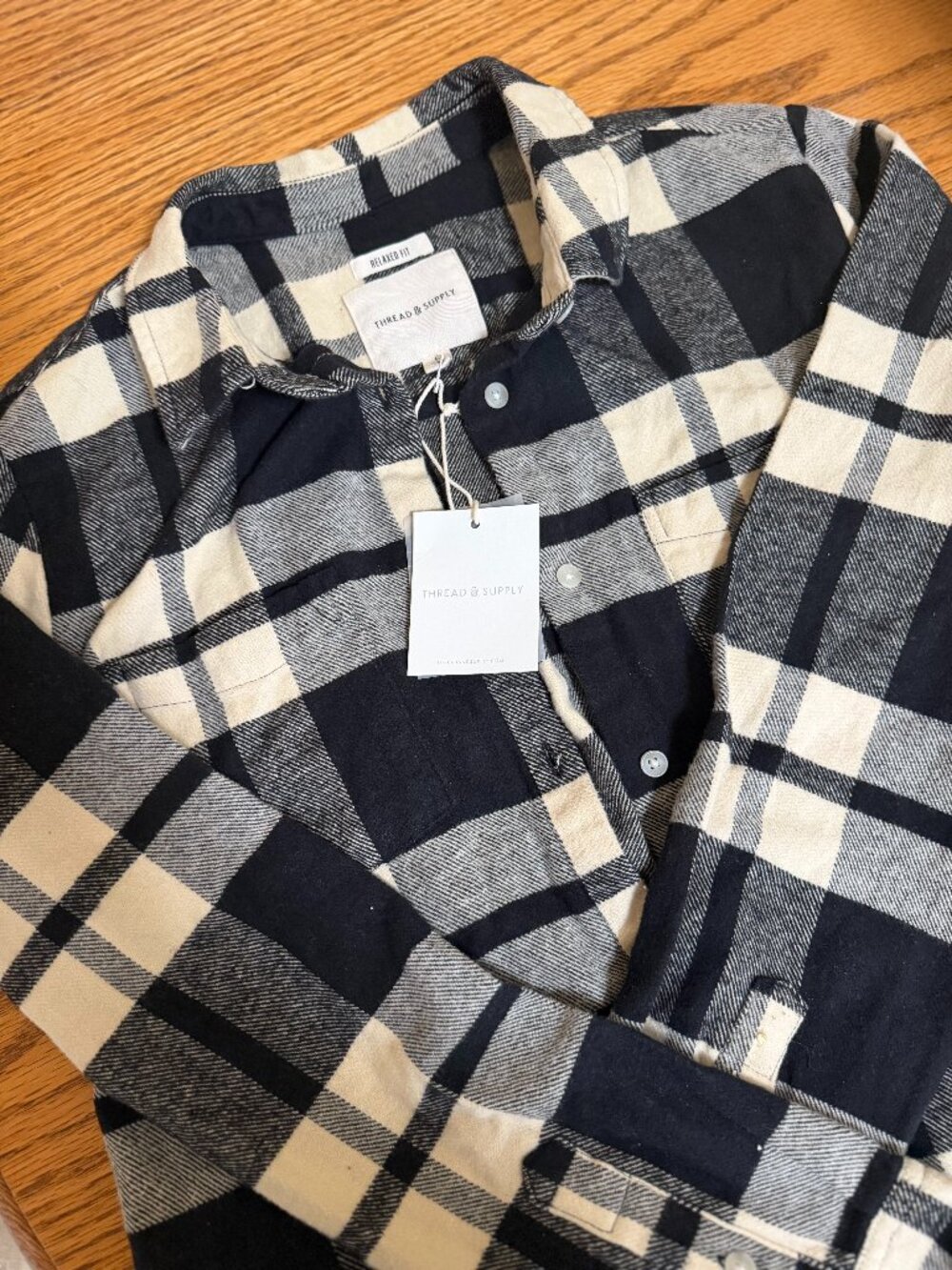NWT! Thread & Supply Button Down Flannel Shirt - Size Large